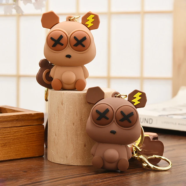 Bear Couple Keychains Friendship or Relationship Matching Wooden Keychain  Set 