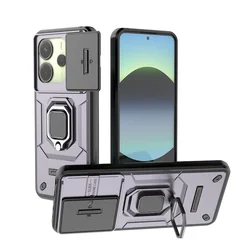 Shockproof Armor Case with Lens Protection and Ring Stand Back Cover for redmi 4A (PURPLE)