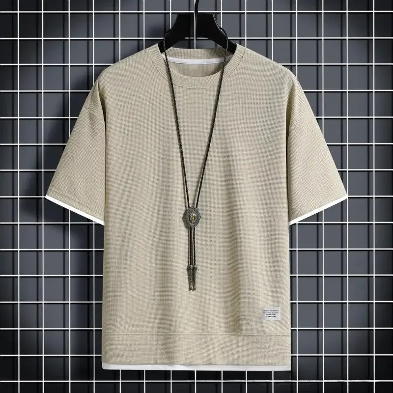 Waffle T-shirt apricot