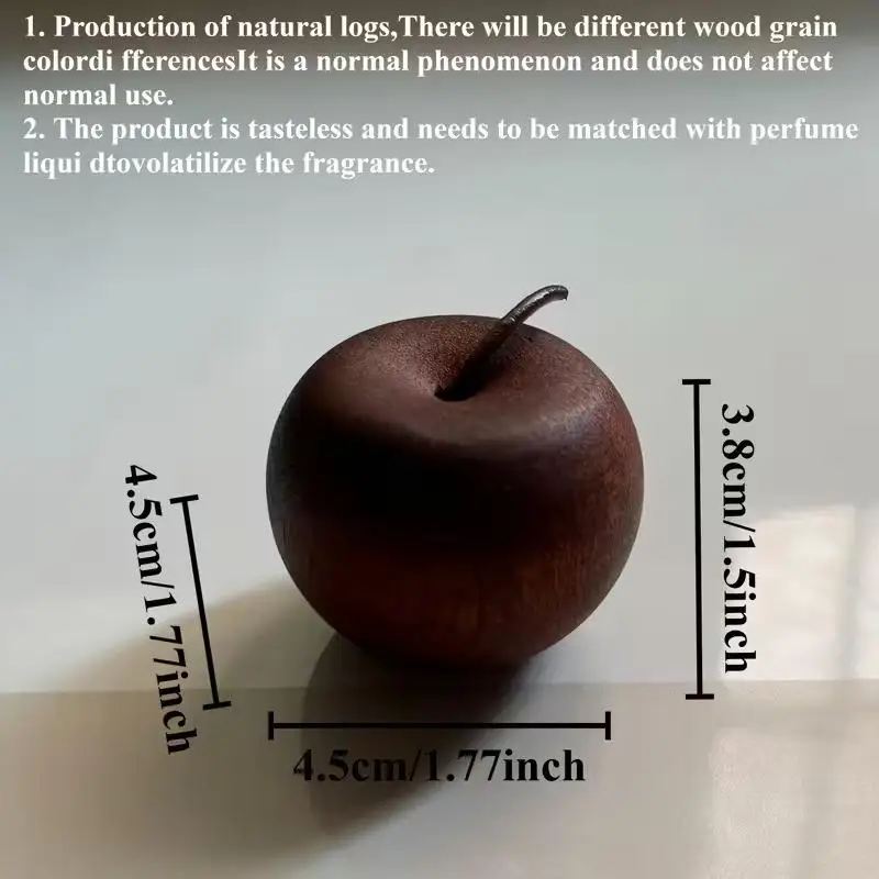 Set of 3 Natural Wood Apple-Shaped Essential Oil Diffusers with Gift Bag