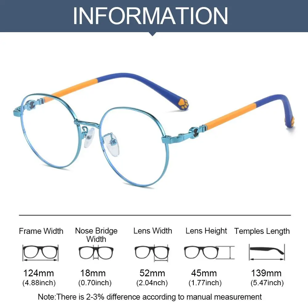 Anti-blue Ray Kids Glasses Children Boy Girls Eyewear Ultra Light Round Metal Frame Computer Eye Protection Eyeglasses Spectacle