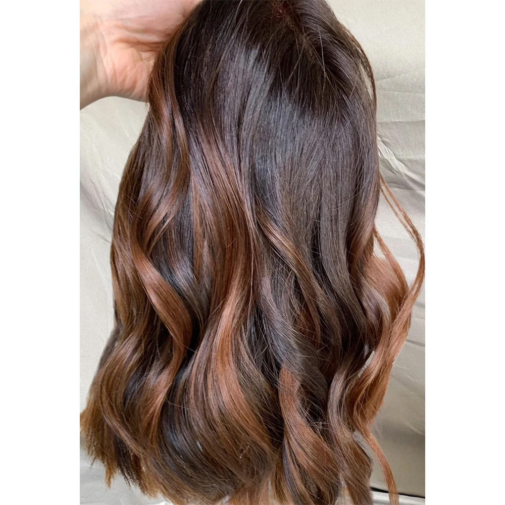 Short Bob Long 180Density Ombre Brown 5x5 Silk Base Body Wave Preplucked Jewish Human BabyHair HDLace Wig European Hair Glueless