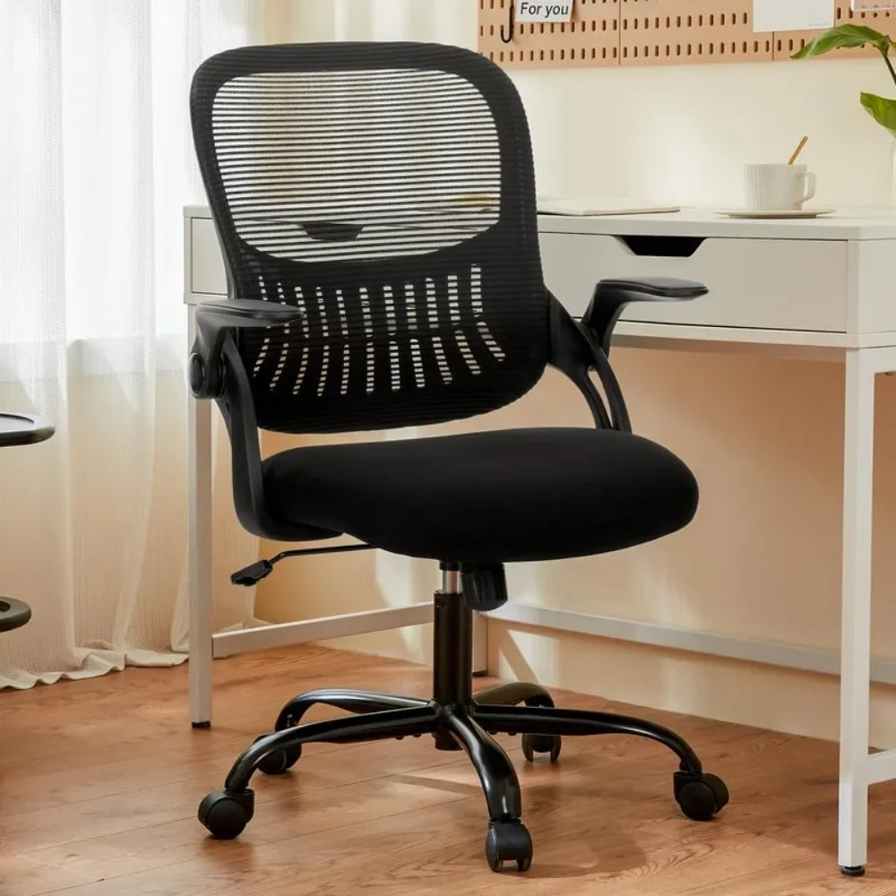 

Office Chair Ergonomic Mid-Back Mesh Rolling WorkSwivel Chairs With Wheels Comfortable LumbarSupport Chaise De Bureaux Furniture