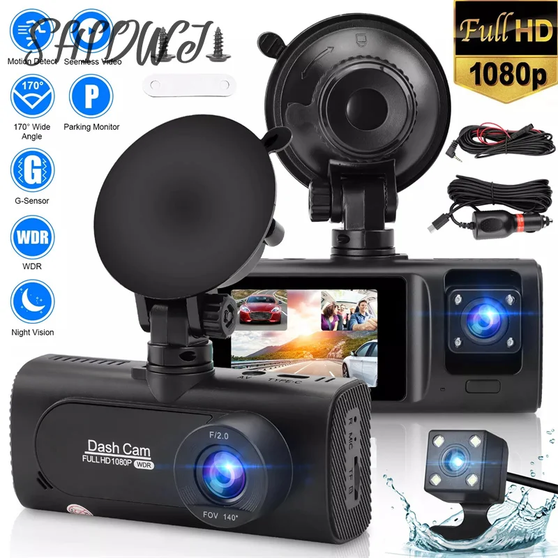 

3-Way Camera DVR Recorder Wifi 3-Channel Vehicle DVR 1080P On-Board Camera Car Intelligent Video System Auto Safety Accessories