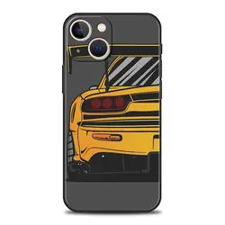 Luxury Black Silicone Phone Case with Japan JDM Sports Car Design for iPhone 12 Pro (A1)
