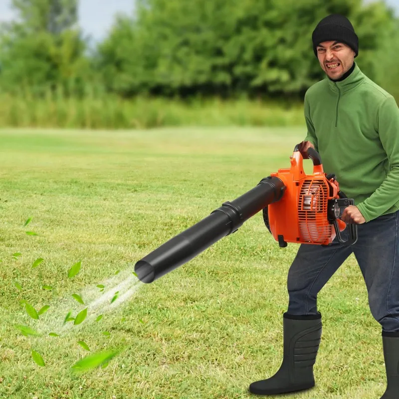 0.75KW 7000RPM 휴대용 송풍기 진공 청소기, 25.4cc 2사이클 공압 블레이드 흡입 송풍기, 잔디밭용