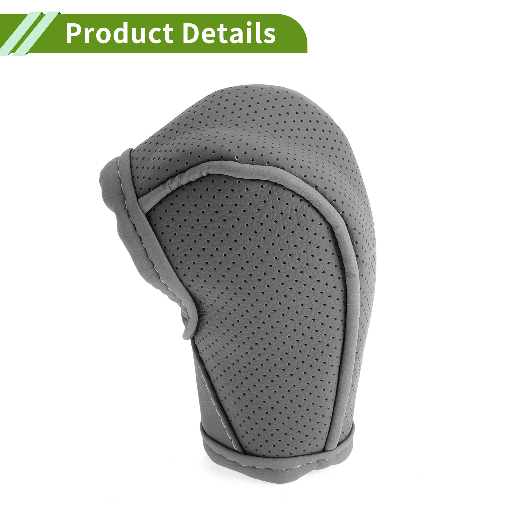X Autohaux Grey Hoop Loop Fastener Rutschfeste Schutzhülle für manuellen Auto-Schalthebelknopf – Detail 14