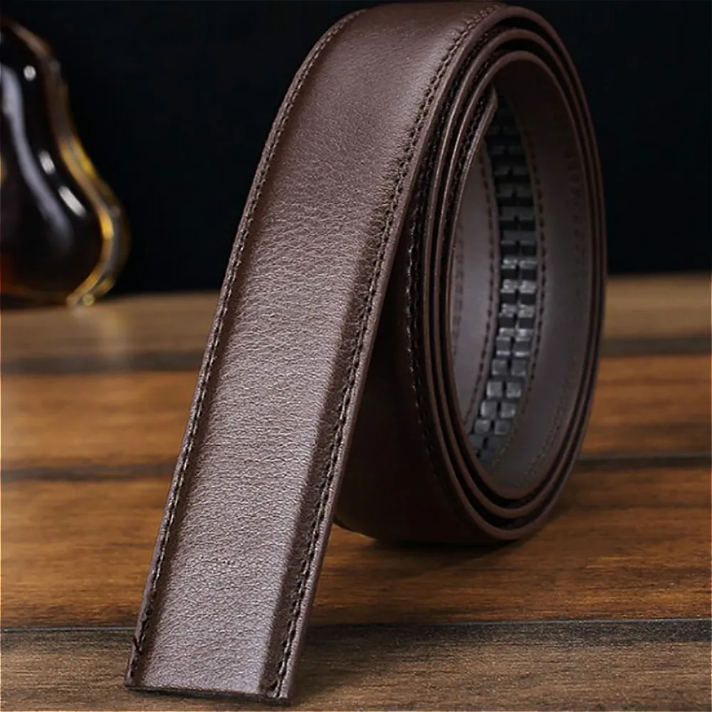 남성용 자동 버클 벨트, 버클 없음, 3.5cm 벨트 바디, 하이 퀄리티 블랙 PU 가죽 스트랩 청바지 벨트, 120cm