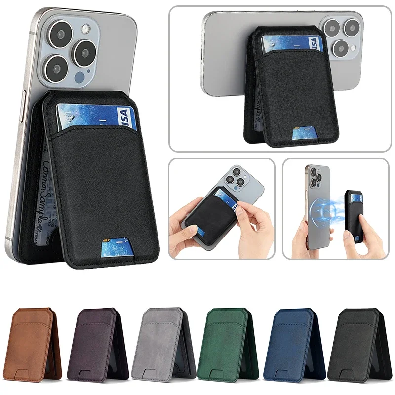 Luxury Magnetic Leather Wallet Holder Case - Premium Card Holder Phone Bag Cover Accessories