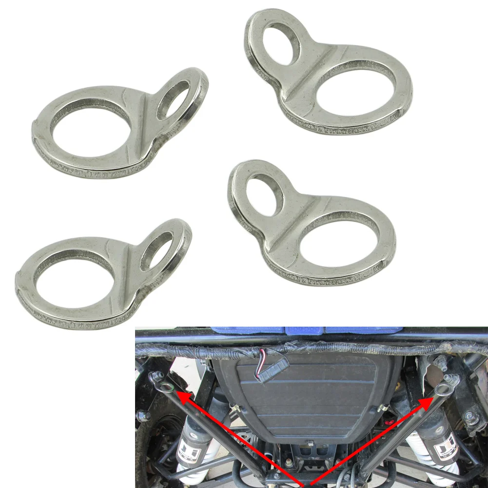 

4PC M8 8MM Tie Down Strap Rings Stainless Steel For ATV UTV Dirt Bike Motorsross 3920-0341 For Yamaha Suzuki Kawasaki Honda