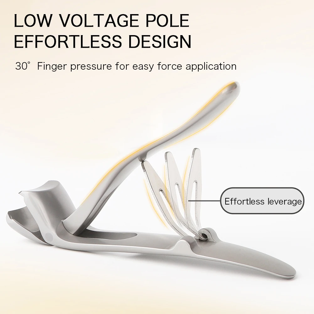 Sainless Steel Nail Clippers Professional Nail Cutter Wide Jaw Opening Thick Nails Trimming Tool Splash-Proof Manicure Cutter
