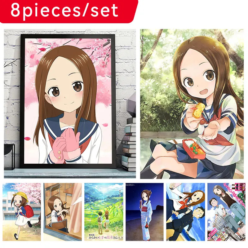 

Hot Anime Posters Teaching Master Takagi-San Suit Pictures Luxury Living Room Decor Aesthetic Wall Art Waterproof Wall Stickers