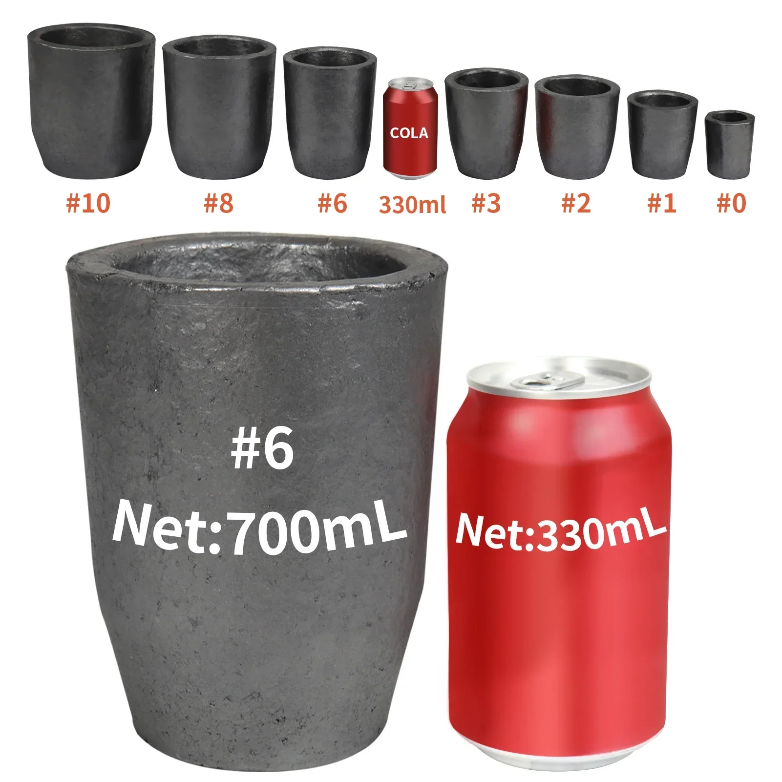 

6#(6KG)Silicon Carbide Graphite Crucibles for Melting Metal（Aluminum Gold Silver Copper）,Withstand The High Temperature 1800℃