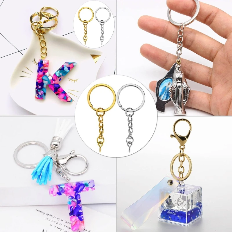 360 Pcs/Se Keychain Rings with Jump Rings Screw Eye Pins for Resin DIY  Crafts Jewelry - AliExpress