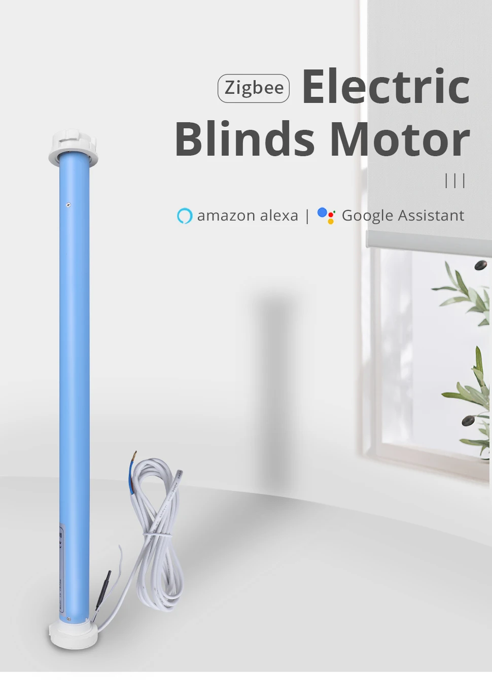 Zigbee Smart Electric Blinds Motor For 37 38mm Tube Alexa Google Home Voice Cont