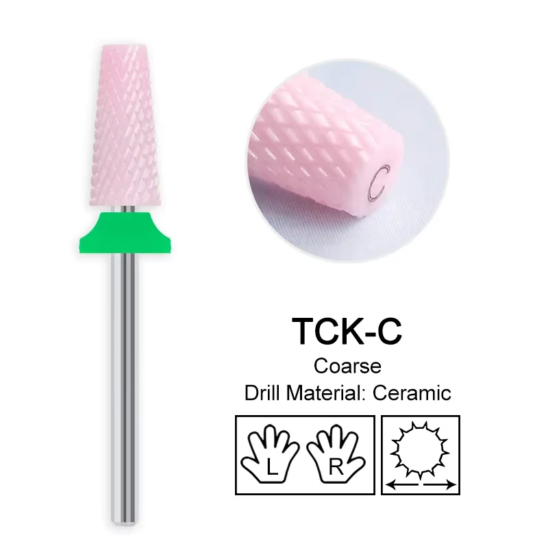 Ceramic Carbide Nail Drill Bit - Pink Manicure Polishing Tool