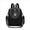 New Fashion High Quality Woven Soft Leather Backpack Women Large Capacity Travel Shoulder Bags School Bag Leisure Backpacks 2