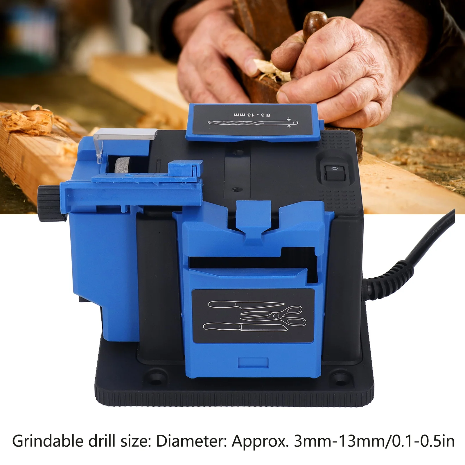 Electric Sharpener Multi Task Sharpener High Strength  Resistance Multifunctional Adjustable for Scissors for Chisels 4