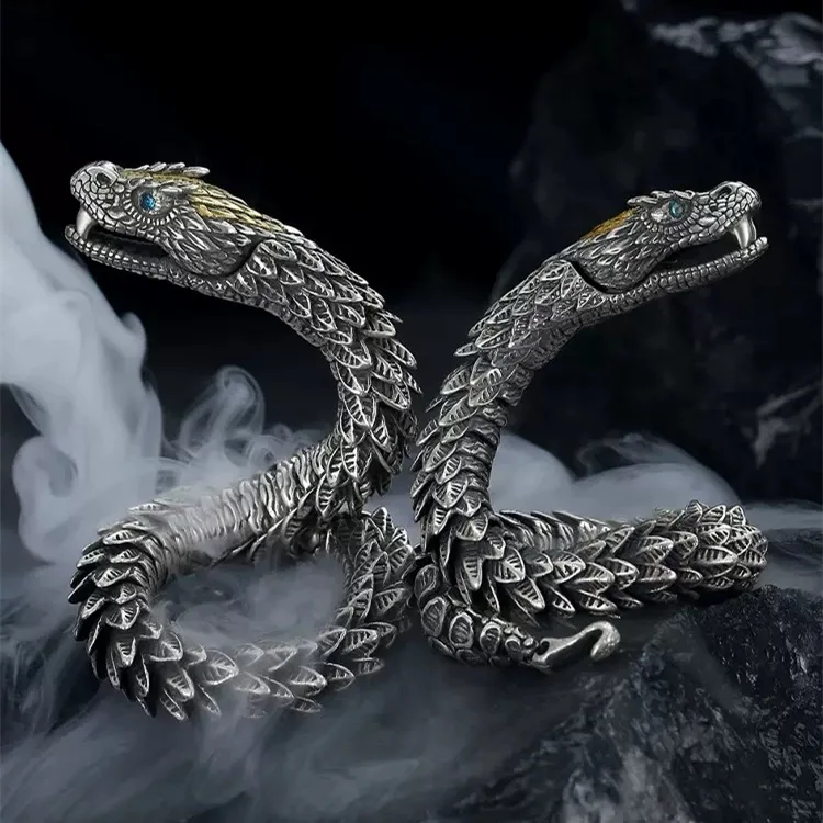 Vintage Fashion Personality Snake Bracelet Hip-hop Punk Open Bracelet Banquet Jewelry Accessories Gift