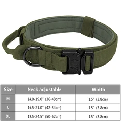 Tactical Military Dog Collar - Durable Nylon for Medium and Large Breeds (Army green)