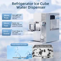 Ice making machine desktop water cooler with ice making function pipeline water distributor compressor cooling electric plastic 2