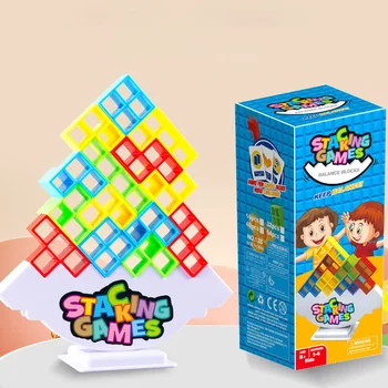 Children's Tetris Stacking Music Building Blocks Three Dimensional Assembly Swinging Balance Stacking High Table Game 1