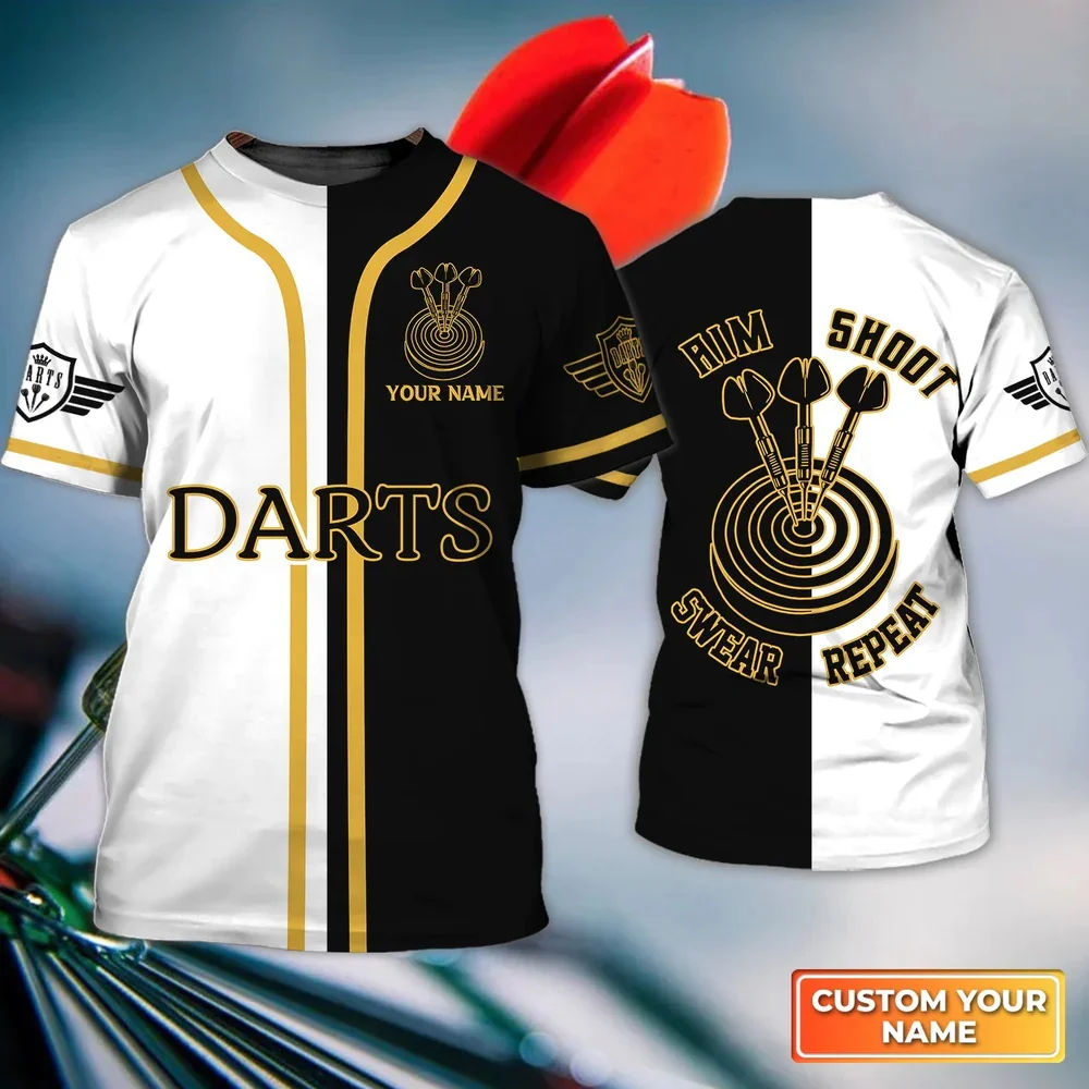 

Dart T Shirt For Men Fashion Trend Harajuku 3D Print Oversized T-Shirt Casual O-neck Pullover Sports Short Sleeve Customized Top