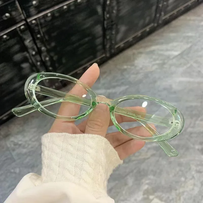 Luxury Brand Designer Oval Frame Glasses Retro Anti Blue Light Ladies Reading Eyewear Finished Farsighted Eyeglasses Diopter 4