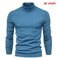 Mens Turtleneck Sweater Winter Warm Knitted Pullover Jumper Casual Thermal Sweater