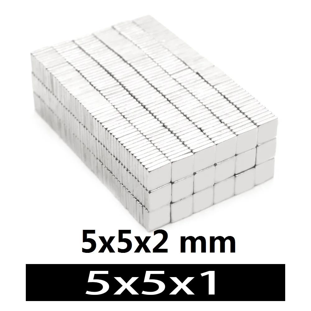 

20-200pcs/lot magnet 5x5x1.5mm 5x5x2 N35 Strong Square NdFeB Rare Earth Magnet 5*5*1 5*5*2 Neodymium Magnets 5*5*1 5x5x1.5