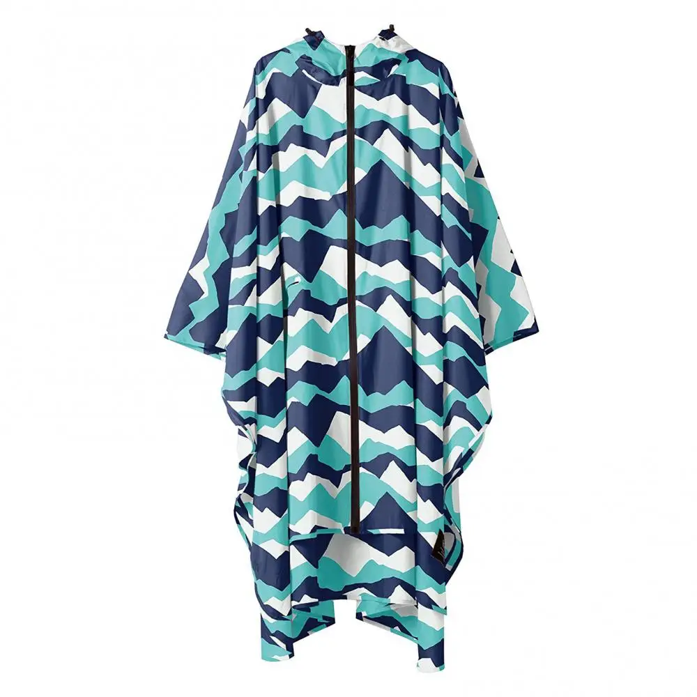 Rain Poncho Waterproof Hooded Stylish Trench Coat Style Women Raincoat Outdoor Long Rain Coat Rainwear