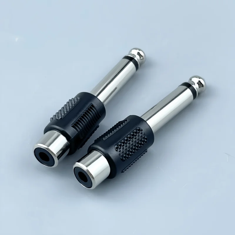 6.5 Male to RCA Lotus Female AV 6.5 Mono Mixer Audio Adapter Plug for DIY FM Microphone 1/2 pcs