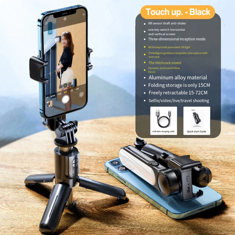 

Professional Handheld Live Broadcast With Tripod Stand Stable Mobile Phone Stabilizer With Phone Selfie Stick With Light