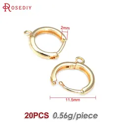 Elegant Brass Round Circle Hoop Earrings in 18K Gold & Silver Finish - Jewelry Making Supplies Set (20PCS) (42816 - 18K Gold Color)