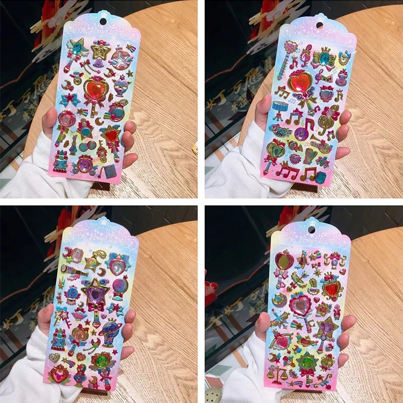 창의적인 DIY 일기 장식 셀프 접착 스티커, 스크랩북 공예 스티커, 어린이 수제 장난감 선물, 3D 보석 재미있는 스티커