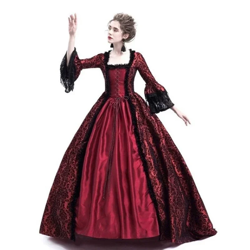 Gothic kleding, grote maten trompetmouwen, lange renaissance jurk, barok jurk, feestelijk lange mouwen, carnaval, cosplay, Halloween, kostuum, middeleeuwse jurk, retro gothic jurk, middeleeuwse