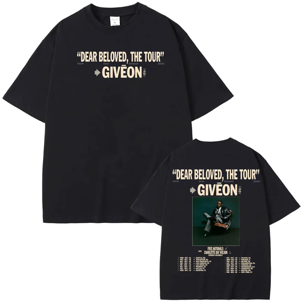 Giveon DEAR BELOVED THE TOUR 2025T-shirt Hip Hop CottonTee-shirt