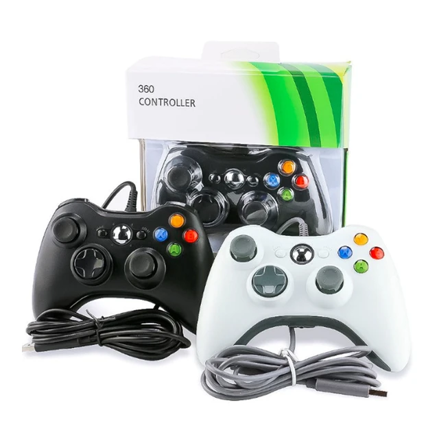 Controle com fio usb para xbox 360, joystick sem fio para jogos de