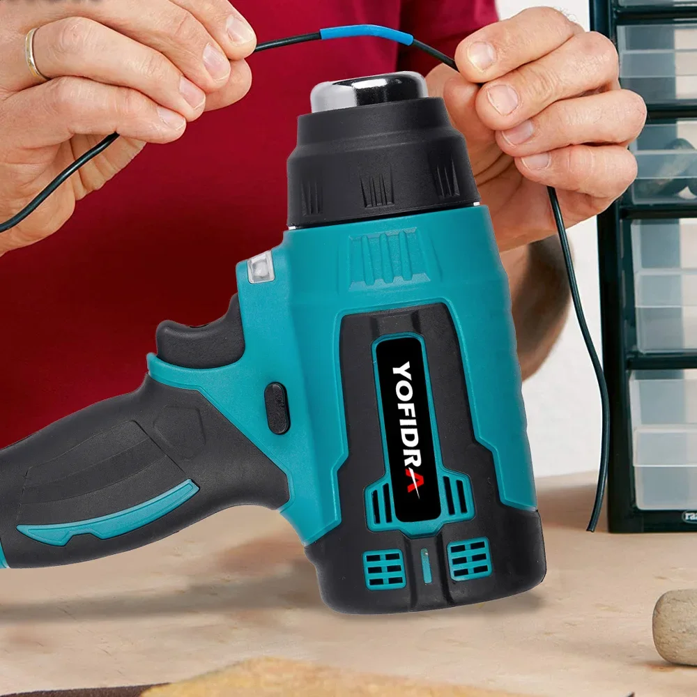 18V 2000W Cordless Electric Heat Gun Handheld Rechargeable Home Air Dryer With 3 Nozzles Industrial For Makita 18V Battery 6