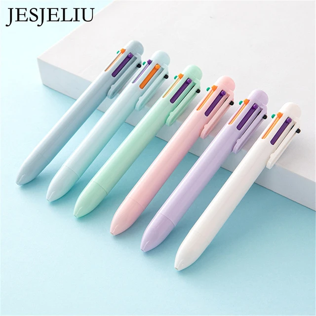 6 Colors Ballpoint Pen Press Gel Pens 0.5mm School Office Supplies