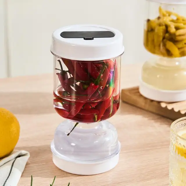 Savanyúság Homokóra Jar Szűrő Tartály Tartó Easy Kimchi Szivárgásálló Fedél Az Olíva Ananász Uborka Körte - Image 3