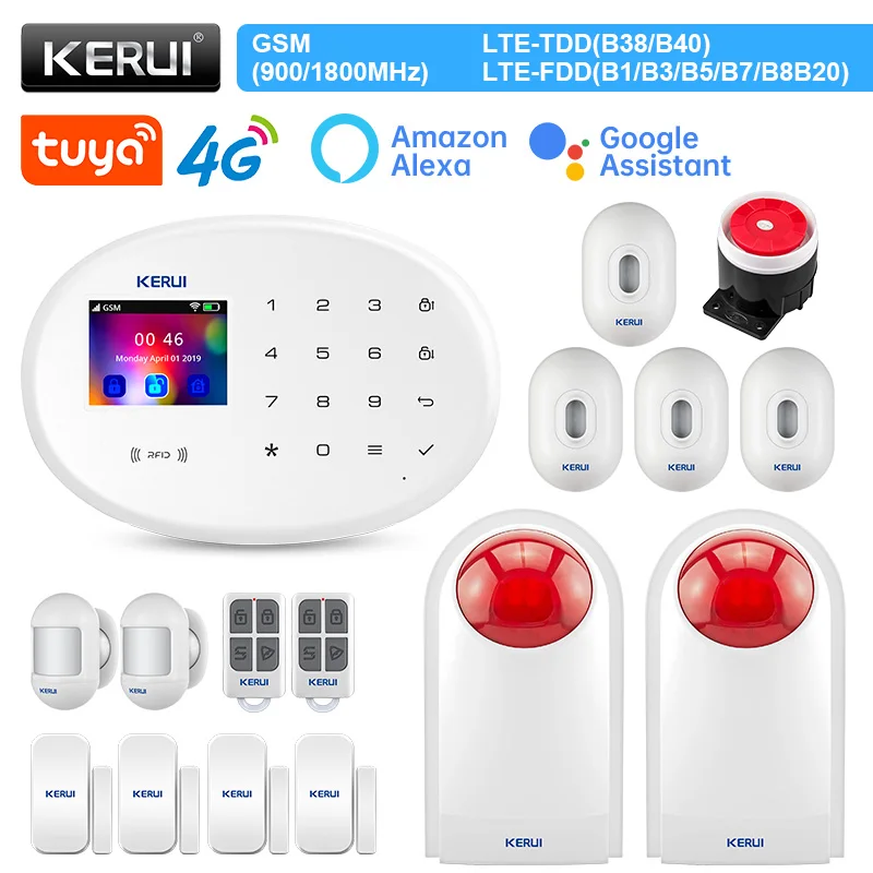 

KERUI W204 4G и WIFI сигнализация с домашними аксессуарами датчик движения проводная сирена охранная сигнализация для дома комплект управления