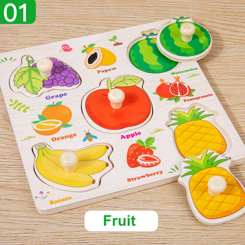 Montessori Wooden Animal Puzzle Board