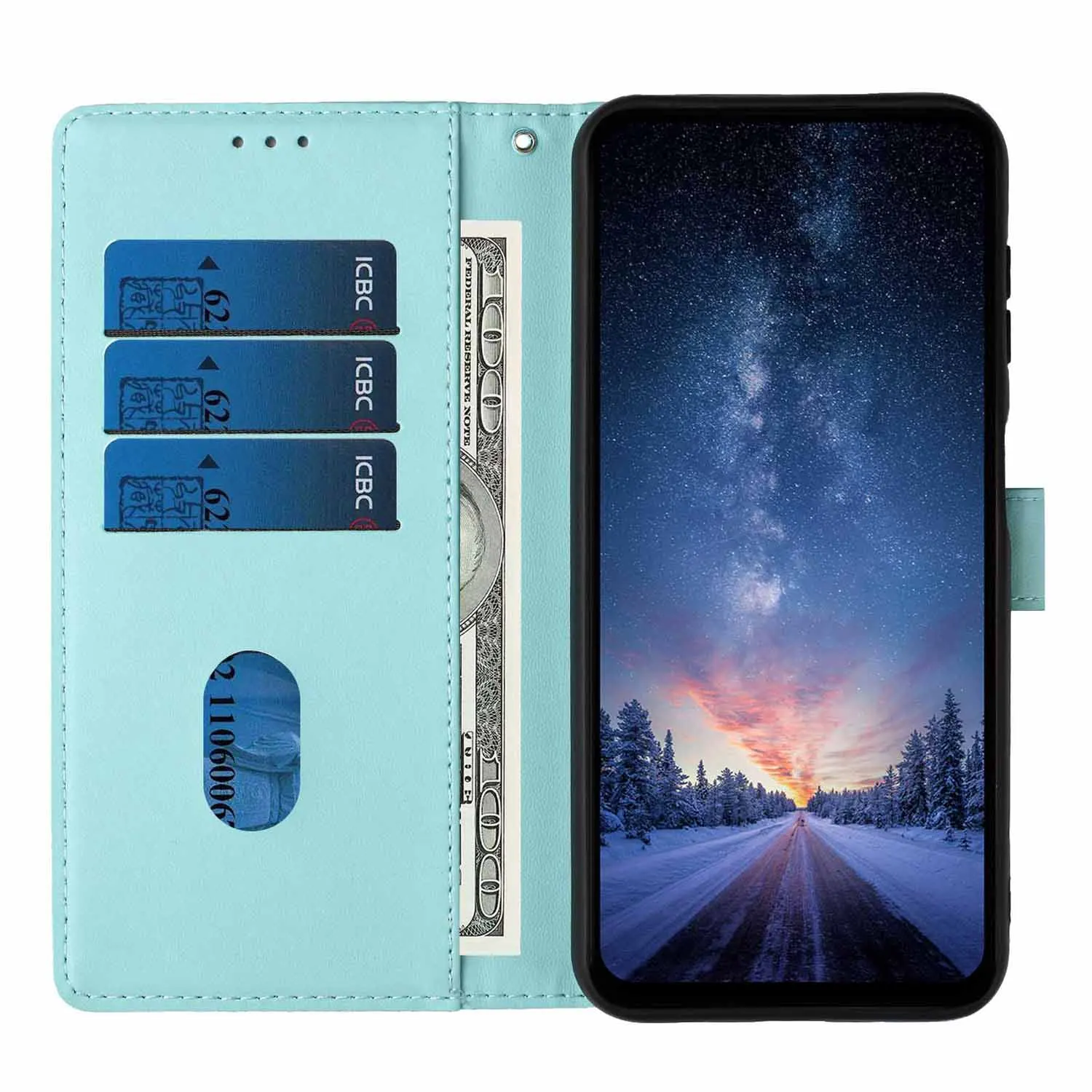 Cute Cat Tree Leather Flip Phone Case – Enhanced Protection and Stylish Design