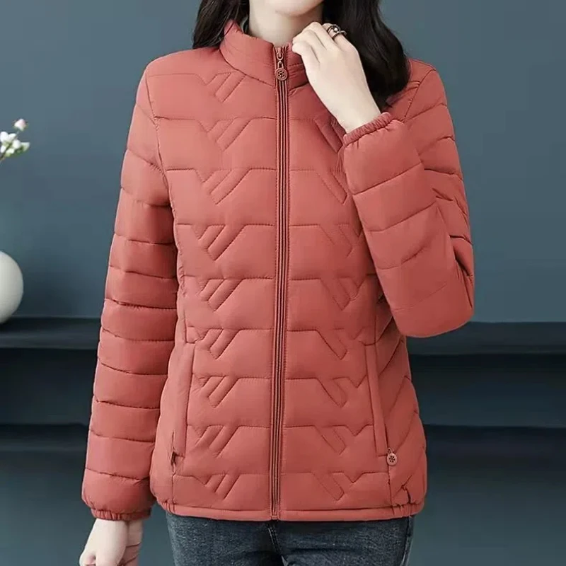 Autumn Winter Down Parkas Cotton Jackets in Large Sizes Appear Women's Clothing Slim Fashion Middle-aged Harajuku Casual Tops - 5