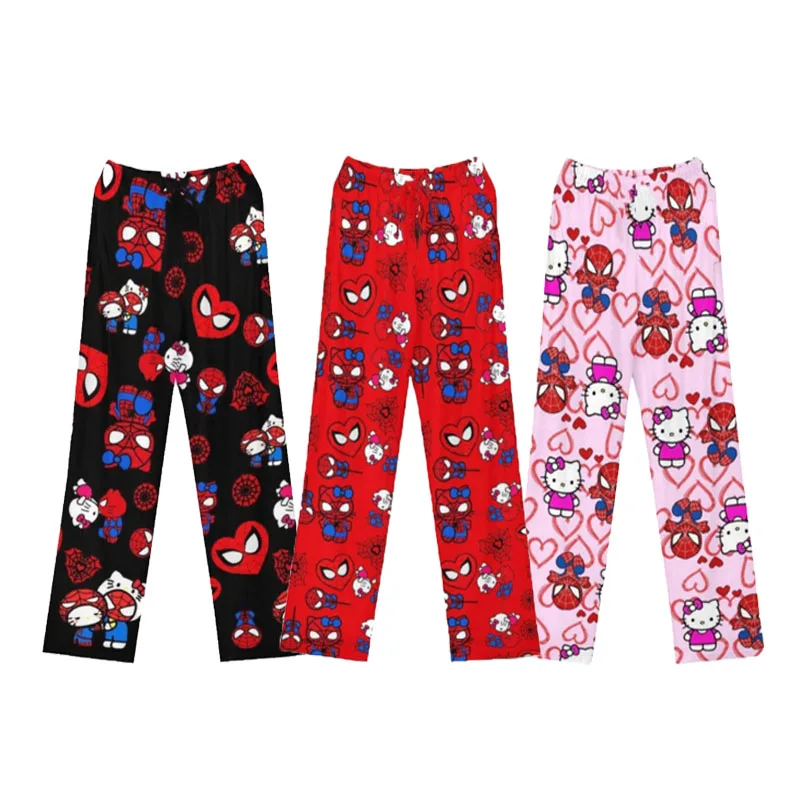 

Hello Kitty Cotton Loose Ladies Pajama Pants Spider Kt Pyjama Trousers Women Men Cartoon Casual Clothes Girl Sleep Pants Spring