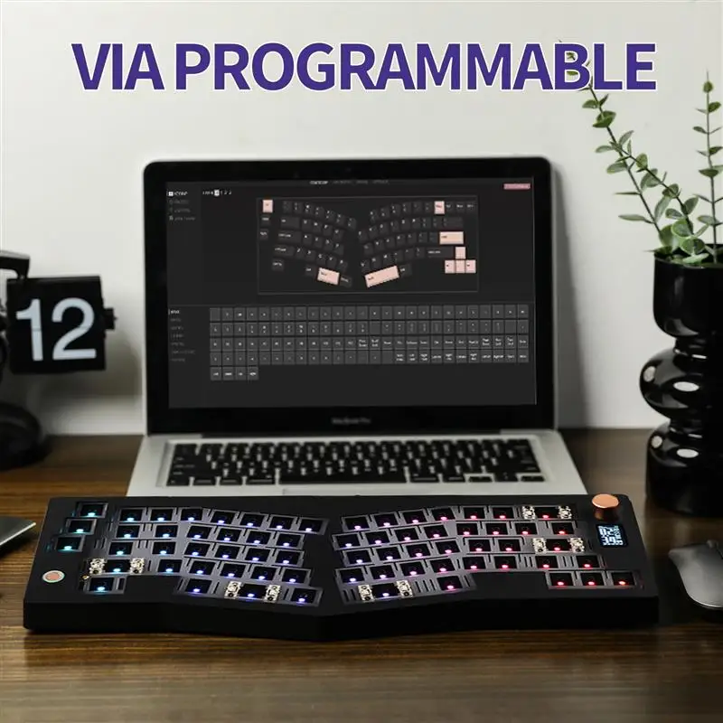 CIDOO ABM066 베어본 키트, 앨리스 레이아웃, VIA 프로그래밍 가능, 핫 스왑 가능, 블루투스, 2.4Ghz, C타입 연결, Win/Mac용