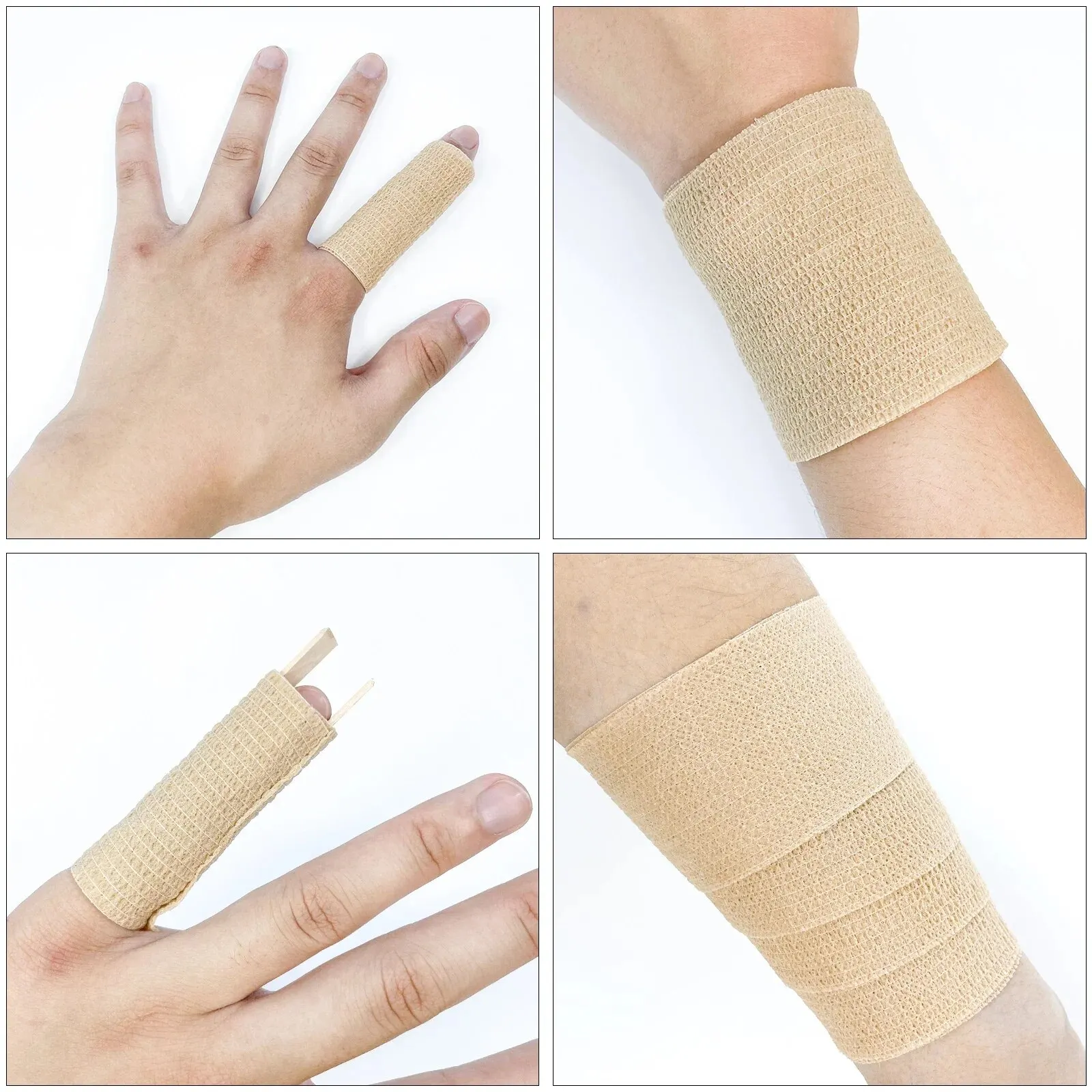 Self Adhesive Bandage 1roll 2.5/5/7.5/10cm*4.8m Non Woven Elastic for Sports Fixing Finger Wrist Leg