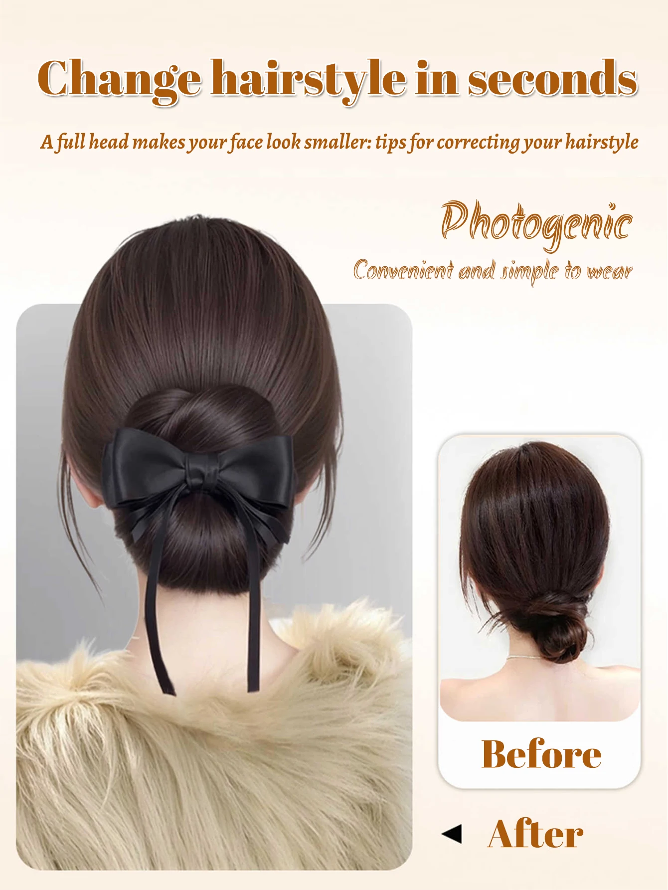 Synthetic Hair Claw Clip for Curly Bun Ponytail Extensions