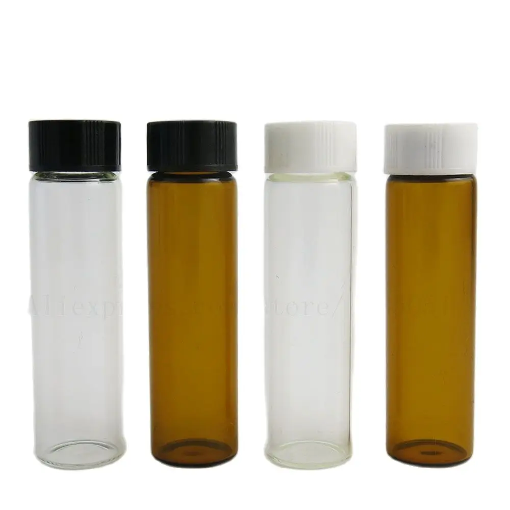 

500pcs/lot 1/3oz 10ml Amber Clear Screw Neck Glass Bottles Makeup Containers Tubes Medicine Powder e Liquid Class Container